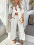 'Splendory' Collared Print Top and Pants Set - Celes Fashion